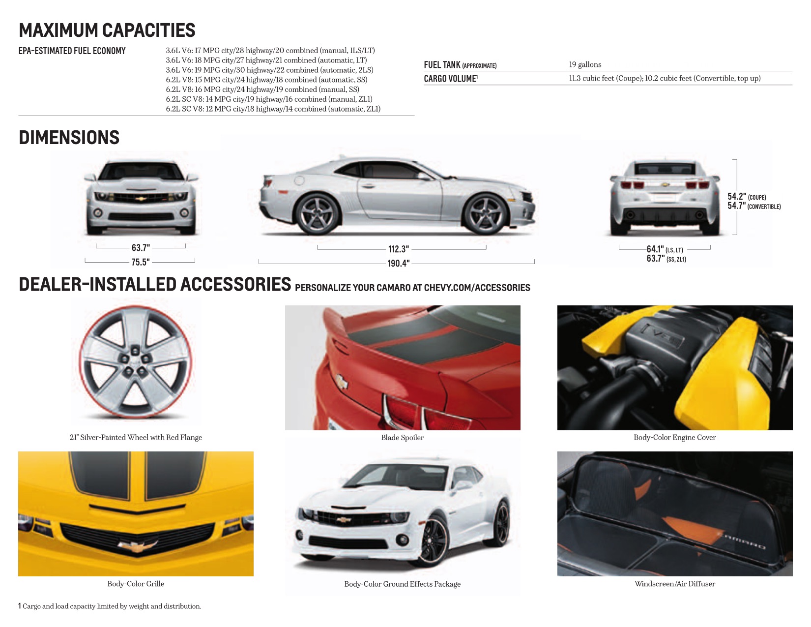 2013 Chev Camaro Brochure Page 9